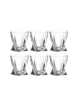 Crystal Bohemia - Premium Quadro Whisky Glass Set (Pack of 6)