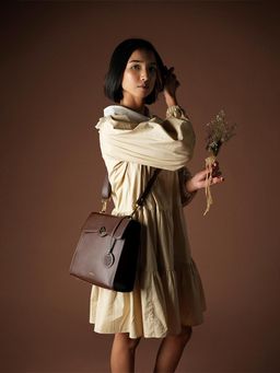 Theater - Women Peggy Brown Handbag with Detachable Strap