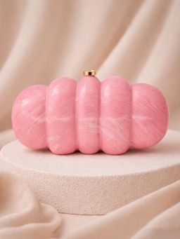 ARTKLIM - Elegant Pink Puff Acrylic Clutch