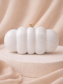 ARTKLIM - Elegant White Puff Acrylic Clutch