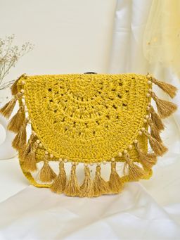 ITIHASIKALA - Dilruba pila Gul Tassel Sling Bag