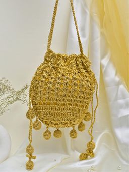 ITIHASIKALA - Dilruba Suvarna golden Jaal Potli Bag