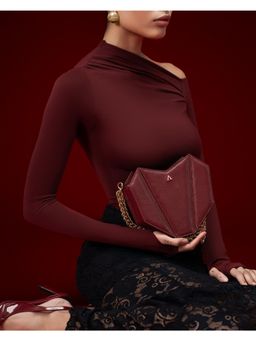 Akinna - Love Heart handbag with Detachable Strap - Red