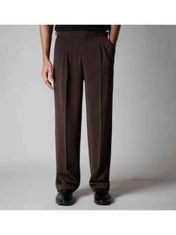 HOP HEAD - Brown Long Flap Textured Trouser