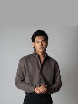 HOP HEAD - Brown Suede Textured Shirt
