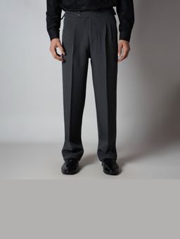 HOP HEAD - Dk. Grey Double Pleat Straight Fit Trouser