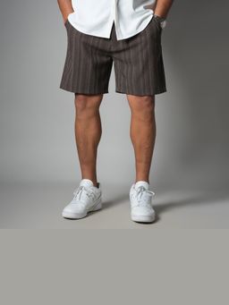 HOP HEAD - Brown Cotton Blend Shorts