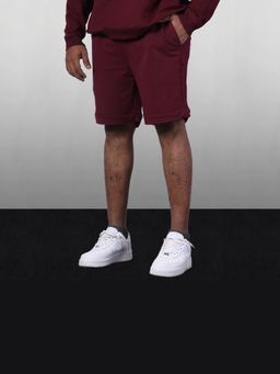 HOP HEAD - Maroon Cotton Shorts