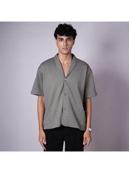 HOP HEAD - Grey Cotton Blend Textured Shirt