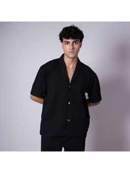 HOP HEAD - Black Cotton Blend Textured Shirt