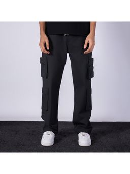 HOP HEAD - Men Grey Cotton Blend Solid Straight Cargo Pant