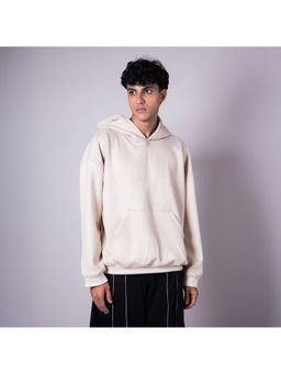 HOP HEAD - Unisex Cream Suede Solid Hoodie