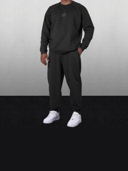 HOP HEAD - Hophead Men Black Cotton Solid Sweatshirt with Pant