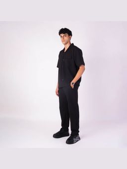 HOP HEAD - Hophead Men Black Linen Solid Co-Ord Set