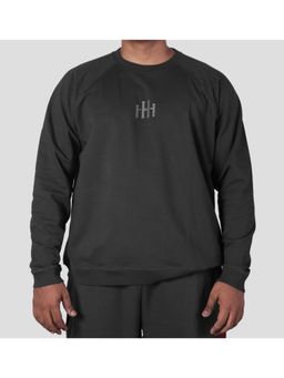 HOP HEAD - Unisex Black Cotton Solid Sweatshirt