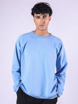 HOP HEAD - Men Blue Cotton Solid Sweatshirt