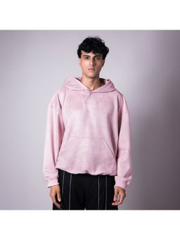 HOP HEAD - Men Pink Suede Solid Hoodie