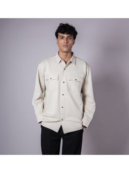 HOP HEAD - Hophead Men Ivory Polyester Textured Shacket