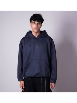 HOP HEAD - Men Blue Suede Solid Hoodie
