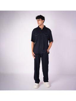 HOP HEAD - Hophead Men Navy Blue Solid Co-Ord Set