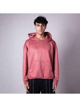 HOP HEAD - Men Pink Suede Solid Hoodie