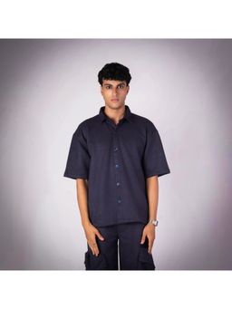 HOP HEAD - Navy Blue Suede Shirt