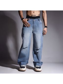 HOP HEAD - Hophead Men Blue Denim Solid Jeans