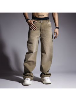 HOP HEAD - Hophead Men Khaki Denim Solid Jeans