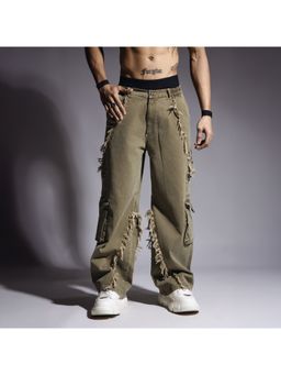 HOP HEAD - Hophead Men Khaki Denim Solid Jeans
