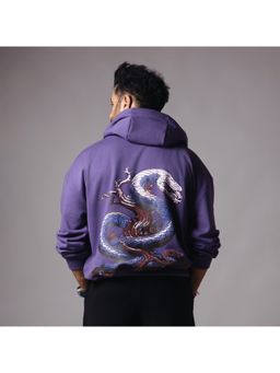 HOP HEAD - Unisex Purple Cotton Graphic Hoodie