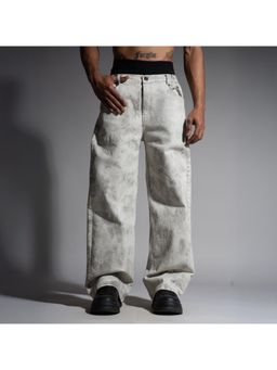 HOP HEAD - Hophead Men White Denim Textured Jeans