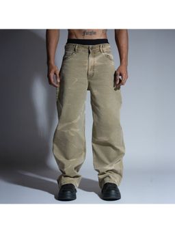 HOP HEAD - Hophead Men Khaki Denim Solid Jeans