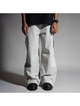 HOP HEAD - Men Grey Cotton Solid Wide Cargo Pant