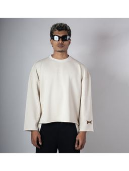 HOP HEAD - Men Ivory Terry Solid Sweatshirt