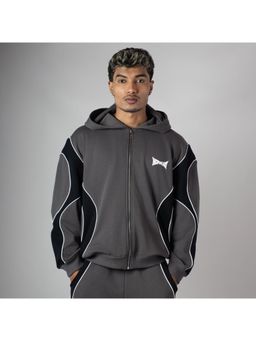 HOP HEAD - Men Black Cotton Colorblock Hoodie