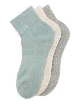 Calvin Klein - Solid Grey Ankle Socks (Pack Of 3)