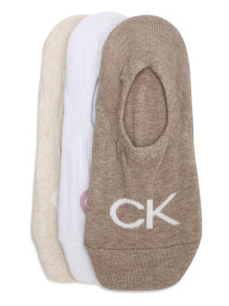 Calvin Klein - Solid Beige No-Show Socks (Pack Of 3)