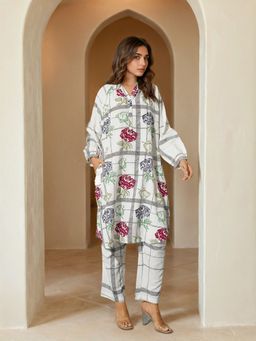 Dora Dori - Floral Printed White Co-Ord Set