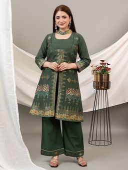 Kidar - Green Geometric Round Neck Co-Ord Set