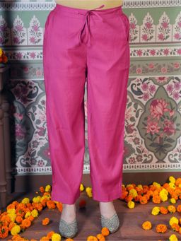 ARAMYA - Women Vertigo Solid Pink Pant
