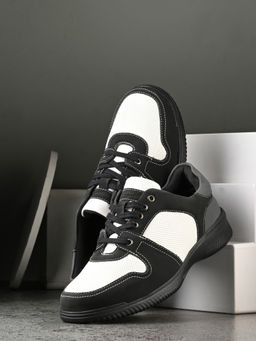 CLOG LONDON - Mens Black & White Casual Lace-Ups Mens Sneakers