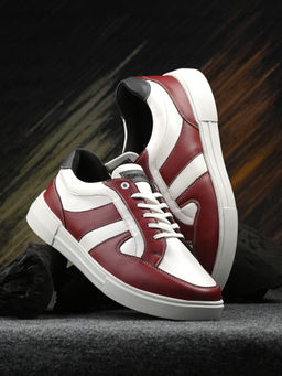 CLOG LONDON - Mens Red & White Casual Lace-Ups Mens Sneakers