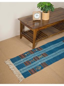 Fabindia - Blue Woven Wool Floor Runner (3x5 feet)