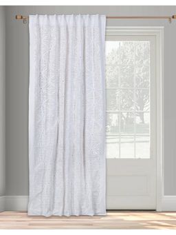 Fabindia - White Sangam Applique Cotton Embroidered Curtain