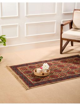 Fabindia - Maroon Vajra Kalamkari Cotton Printed Dhurrie