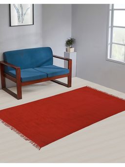 Fabindia - Rust Cotton Hand Woven Dhurrie