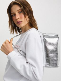 Pomelo - Adjustable Strap Shoulder Bag - Silver