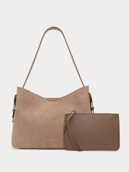 Pomelo - Belted Shoulder Bag with Pouch - Brown