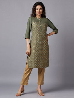 Aurelia - Green Floral Printed Kurta