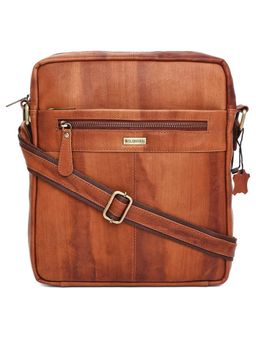 WILDHORN - Classic Genuine Leather Tan Textured Sling Bag for Men